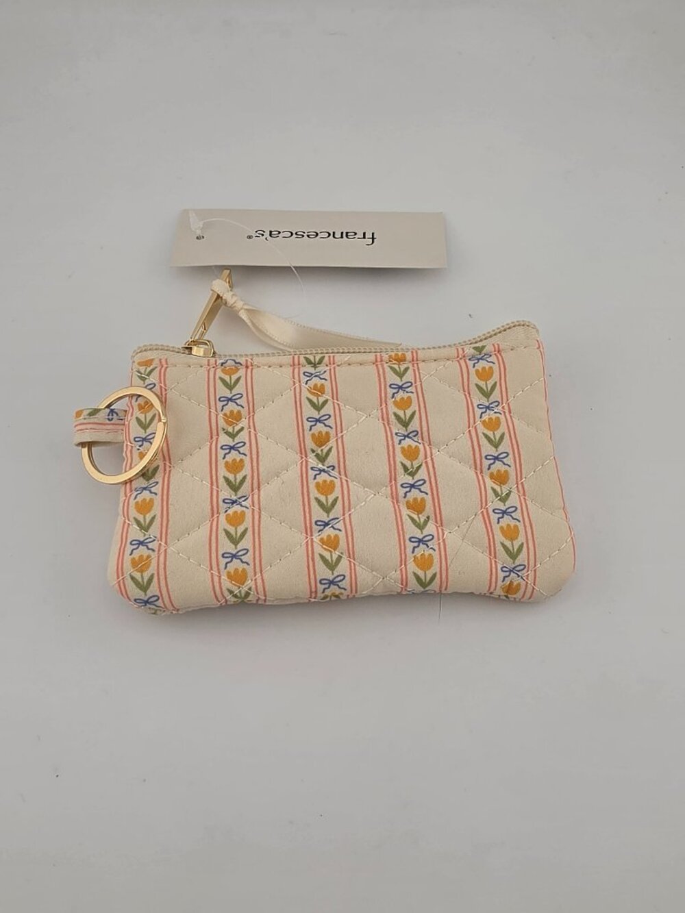 Francesca's Peach Flower bow Design Card Holder - Picture 1 of 8